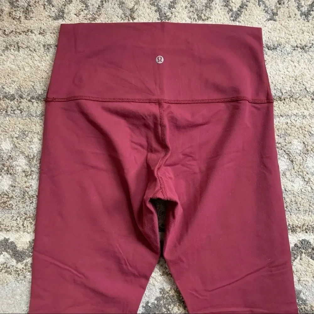 Lululemon Wunder Under Wine Maroon Leggings 10